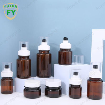 Fuyun 40ml 60ml Amber Skincare ขวดปั๊มพลาสติกสเปรย์ต่อเนื่อง