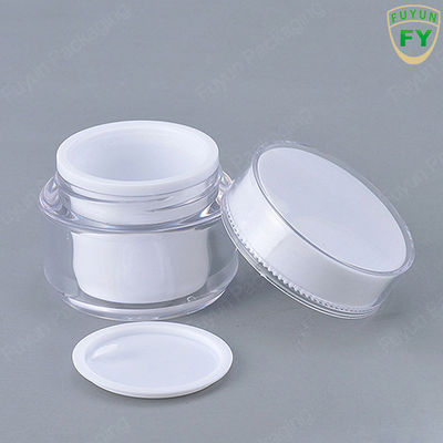 นำขวดเครื่องสำอางอะคริลิกมาใช้ใหม่, ขวดโหลผนังคู่สีขาวขนาด 50 กรัมพร้อมฝา