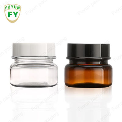 ขวดเครื่องสำอาง PET พลาสติกสีเหลืองอำพันหรูหรา 30g 50g สำหรับครีมทาหน้า