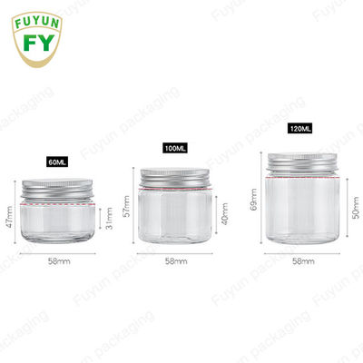 ภาชนะปลอดสาร BPA ที่เก็บอาหารพลาสติก PET คุกกี้ใสขวดกลมพร้อมฝาปิดสำหรับบรรจุภัณฑ์ขนม