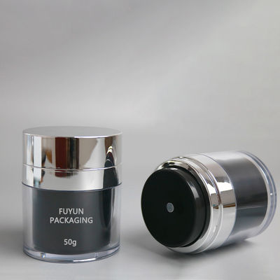 50ml สีขาว Black Moisturizer ปั๊มสุญญากาศขวดอิมัลชันพร้อมฝาบรรจุภัณฑ์สูญญากาศเครื่องสำอาง