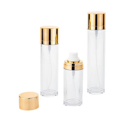ขวดสเปรย์ PET เปล่าฝาทอง 50ml บรรจุภัณฑ์เครื่องสำอางทรงกระบอก