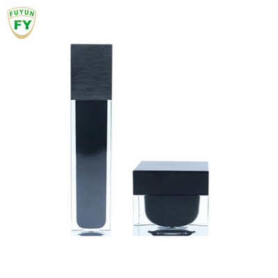 Fuyun 15 ml/30 ml/60 ml/100 ml/120 ml/15g/30g/50g/100g สีดำใสรูปสี่เหลี่ยมผืนผ้าพลาสติกอะคริลิคขวดผนังคู่