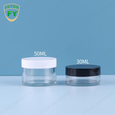 Fuyun 30ml 50ml สัตว์เลี้ยงพลาสติกใสปากกว้างใบหน้านอนโคลนครีม jar
