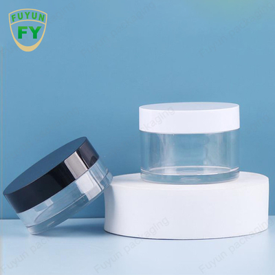 Fuyun 30ml 50ml สัตว์เลี้ยงพลาสติกใสปากกว้างใบหน้านอนโคลนครีม jar