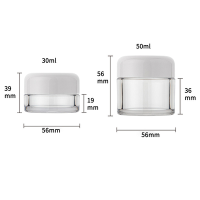 ขวดครีมบำรุงผิวหน้ามือตาพลาสติกเงาพร้อมฝาสีขาว 30ml 50ml